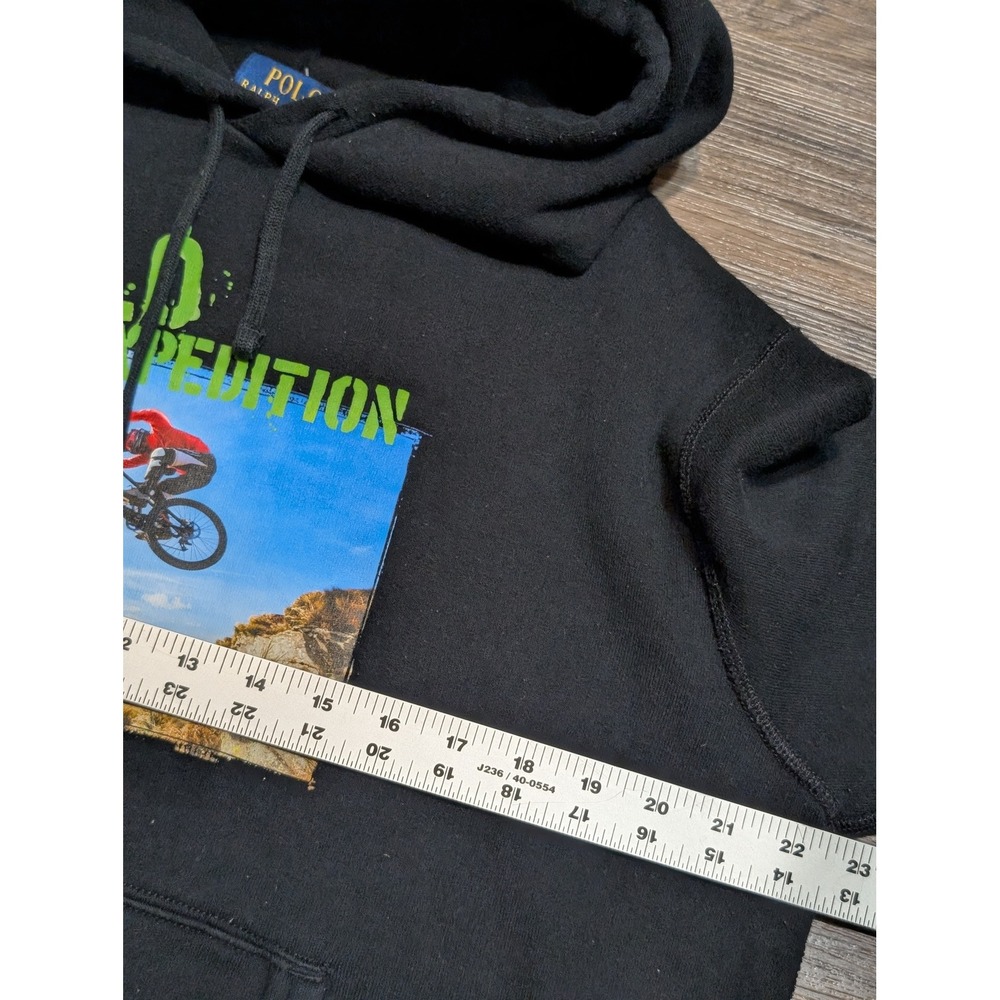 Polo Ralph Lauren Expedition Mountain Bike Hoodie Mens Medium Black Neon Green - Picture 5 of 5